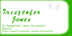 krisztofer jenes business card